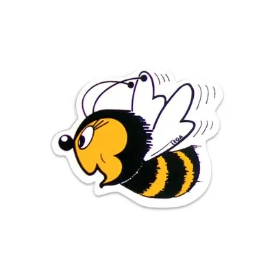 Petit autocollant abeille heureuse