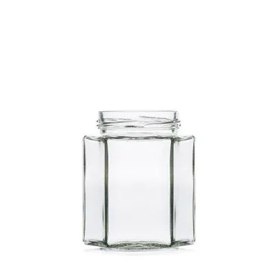 Pot verre hexagonal TO 63 400gr / 288ml