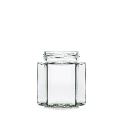 Pot verre hexagonal TO 70 500gr / 390ml