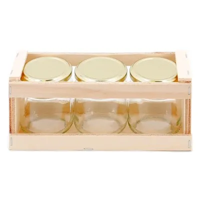 Coffret bois 3 pots 250 grammes