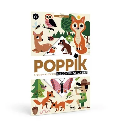 Poster pédagogique DANS LA FORÊT+ 44 stickers