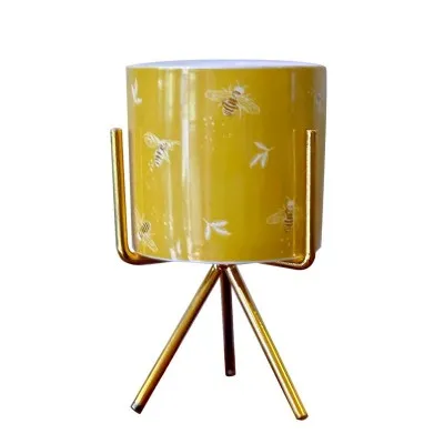 Pot “Abeilles” avec support doré