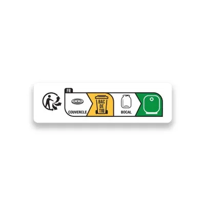 Etiquette “Info-Tri” Pot Verre 40x10mm – Par 1000