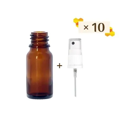 Lot de 10 flacons propolis 10 ml avec spray
