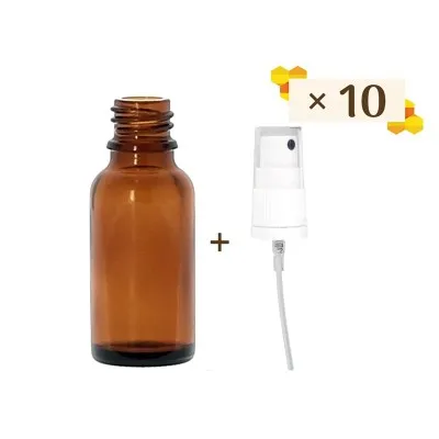 Lot de 10 flacons propolis 20 ml avec spray