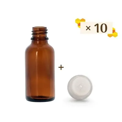 Lot de 10 flacons propolis 30 ml avec bouchons compte goutte