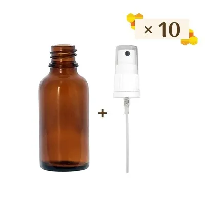 Lot de 10 flacons propolis 30 ml avec spray