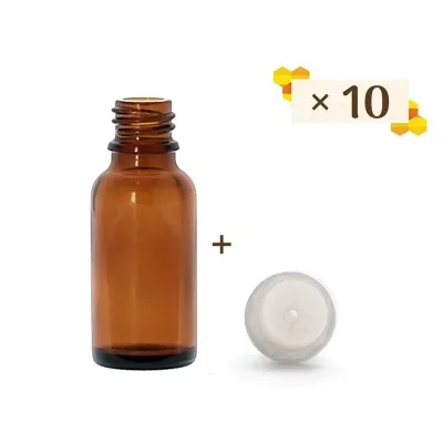 Lot de 10 flacons propolis 20 ml avec bouchons compte goutte