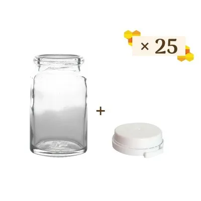 Pilulier 25gr / 25ml avec cape inviolable - Lot de 25