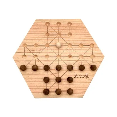 Jeu en bois réversible - plateau ours & abeilles - fabriqué par l'atelier bois Apiculture Remuaux