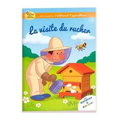 La visite du rucher : histoire à colorier - La ruche des abeilles
