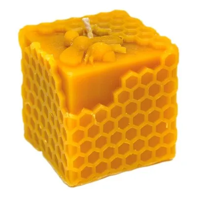 Moule à Bougie Cube Alvéoles et Abeilles