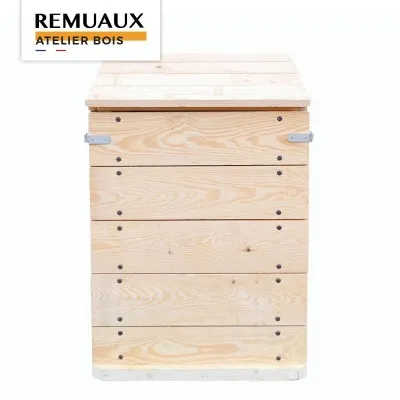 Composteur 300L avec coffre fabriqué par l'atelier de menuiserie Apiculture Remuaux dans le Tarn