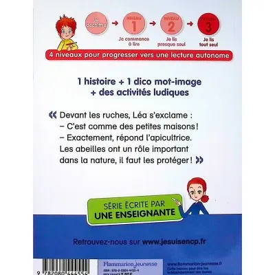 Couverture arrière du livre "Protégeons les abeilles ! Je suis en CP - Niveau 3"