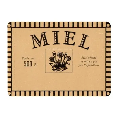 Étiquettes adhésives modèle Rustique pour pot de de miel 500g