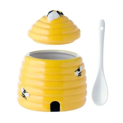 Pot en céramique Ruche avec couvercle et cuillère