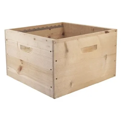 Corps Dadant mi bois 12 cadres crémaillères - 500x500x310 mm