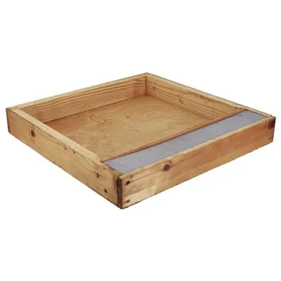 Nourrisseur couvre-cadres traditionnel bois paraffiné, avec plaque métal – pour ruche Dadant 12 cadres, fabrication européenne.