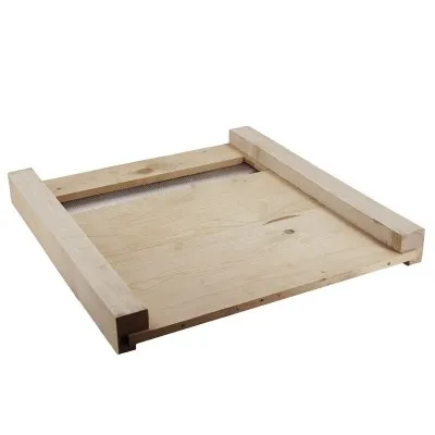 Plateau bois fond aéré ruche Dadant 12 cadres avec grillage inox 390x80 mm – fond ventilé pour ruche