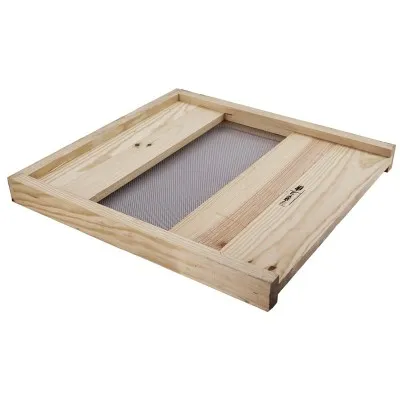 Plateau bois ruche 12 cadres Dadant Langstroth avec grillage inox 450x17 mm – fond de ruche ventilé
