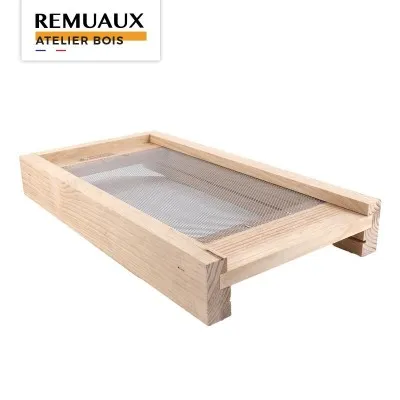 Plateau bois seul 6 cadres ventilé – pour ruche Dadant ou Langstroth – fond grillagé robuste
