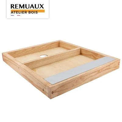 Nourrisseur couvre-cadres bois 430x500 mm, deux compartiments pour sirop et candi, fabrication française
