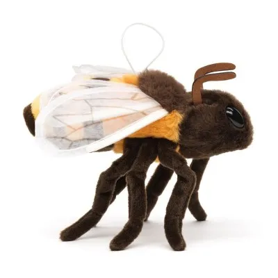 Peluche abeille réaliste Uni-Toys de 19 cm vue de profil
