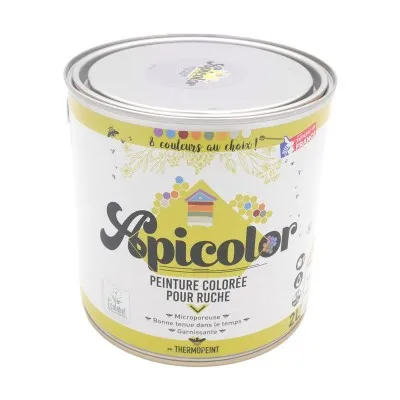 Peinture ruche Apicolor gris 2 L - peinture satinée microporeuse Écolabel pour ruches en bois, protection UV et intempéries
