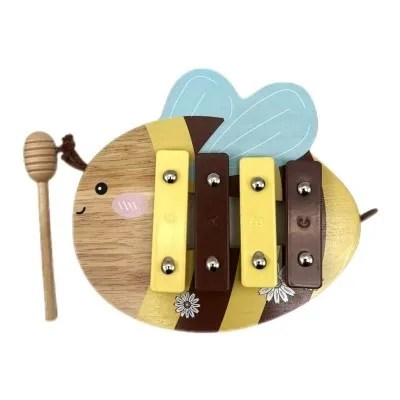 Xylophone en bois en forme d’abeille avec maillet cuillère à miel