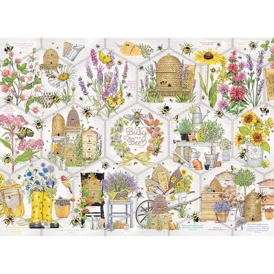 Puzzle Busy as a Bee – illustration complète ruches et fleurs
