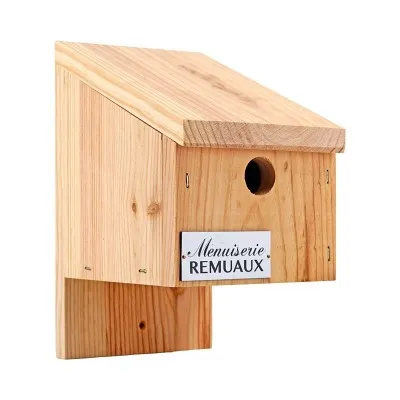 Nichoir à mésange en bois naturel fabriqué en France par la Menuiserie Remuaux