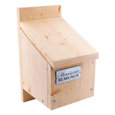 Gîte à chauve-souris en bois de pin fabriqué artisanalement par la Menuiserie Remuaux, vue de face