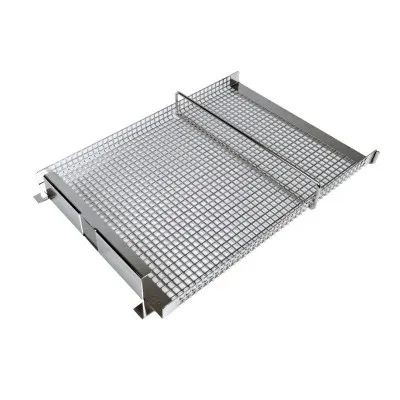 Grille tangentielle en inox 330x450 mm pour extracteur radiaire 12 cadres Ø55 cm – Jeu de 3 pièces
