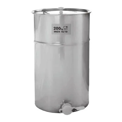 Maturateur à miel inox 200 kg Fiorillo avec couvercle et robinet alimentaire