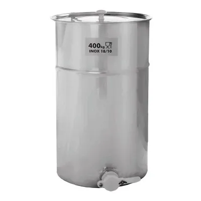 Maturateur à miel inox 400 kg Fiorillo avec couvercle et robinet alimentaire
