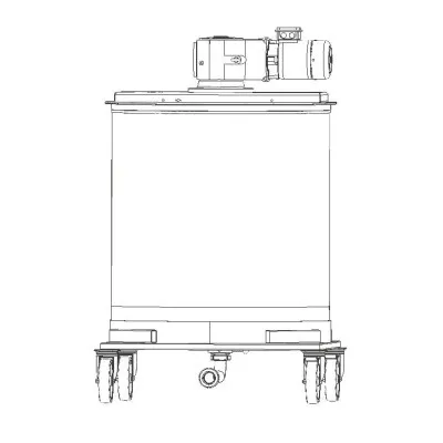 Mélangeur à miel Fritz 1000 kg 400V en inox avec vanne DN50 et support à roulettes
