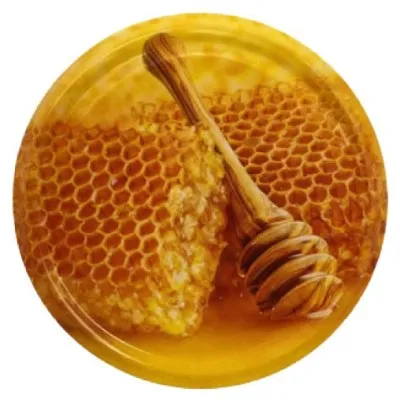 Capsule TO82 décor cuillère à miel sur fond alvéoles - pasteurisable, sans flip