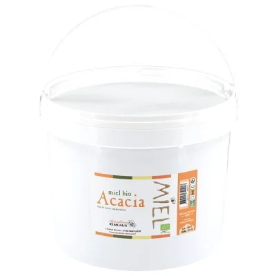 Seau de miel d’acacia BIO 5 kg – miel français doux et floral