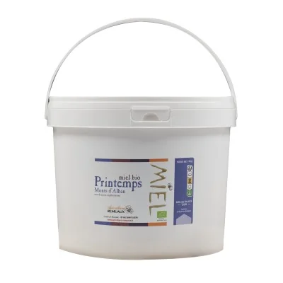 Miel de Printemps Monts d'Alban BIO en seau de 5 kg récolté dans le Tarn