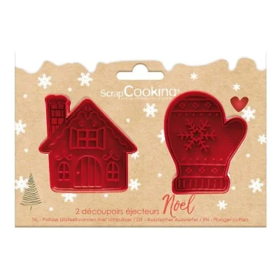 Lot de deux découpoirs éjecteurs de Noël ScrapCooking dans son emballage