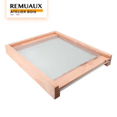 Plateau bois anti-varroa 10 cadres avec tiroir plastique Nicot – format Dadant ou Langstroth