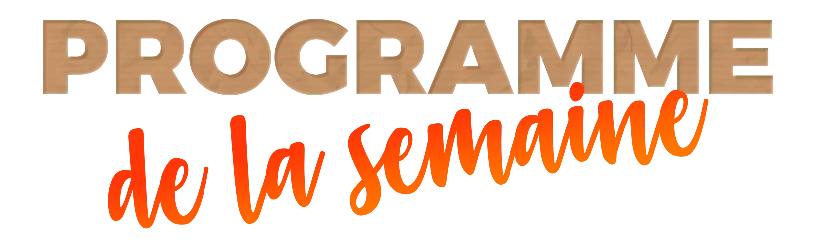 Programme de notre semaine portes ouvertes
